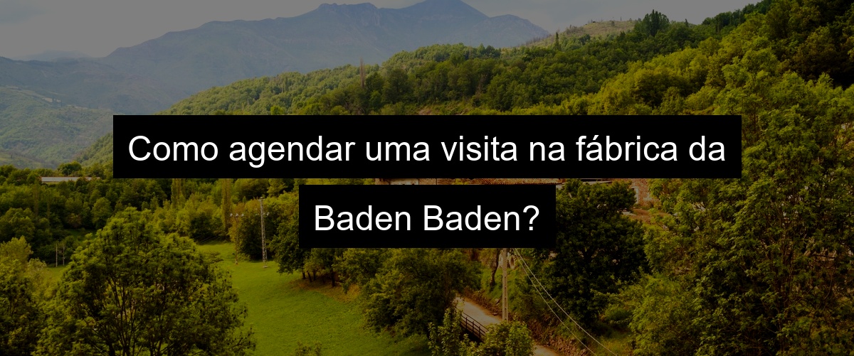 Como agendar uma visita na fábrica da Baden Baden?
