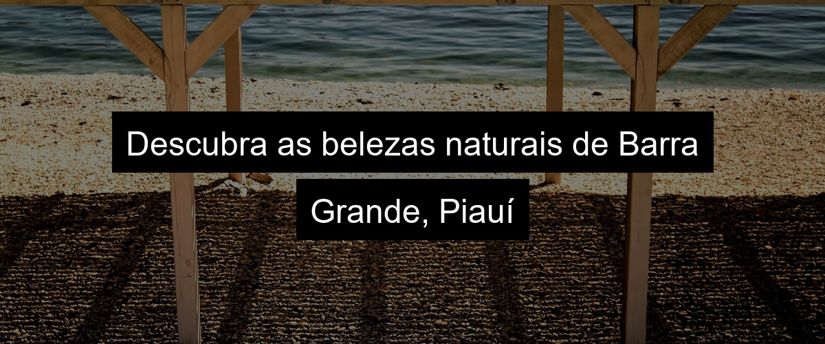Descubra as belezas naturais de Barra Grande, Piauí