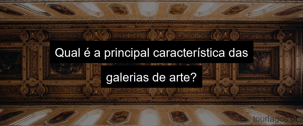 Qual é a principal característica das galerias de arte?