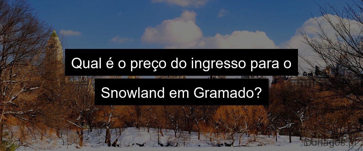 Qual é o preço do ingresso para o Snowland em Gramado?